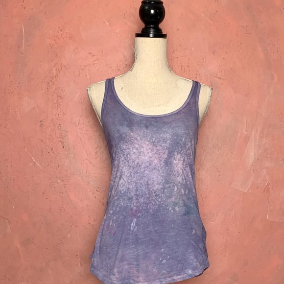 THRIFTED & UPCYCLED!!! Tie Dye Tank Top / HAND DYED ITEM / Blue Purple Pink Tank - Picture 2 of 7